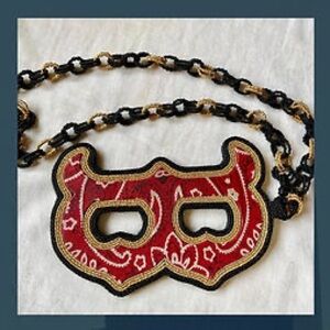 Red and Gold Chain Mask Accessory